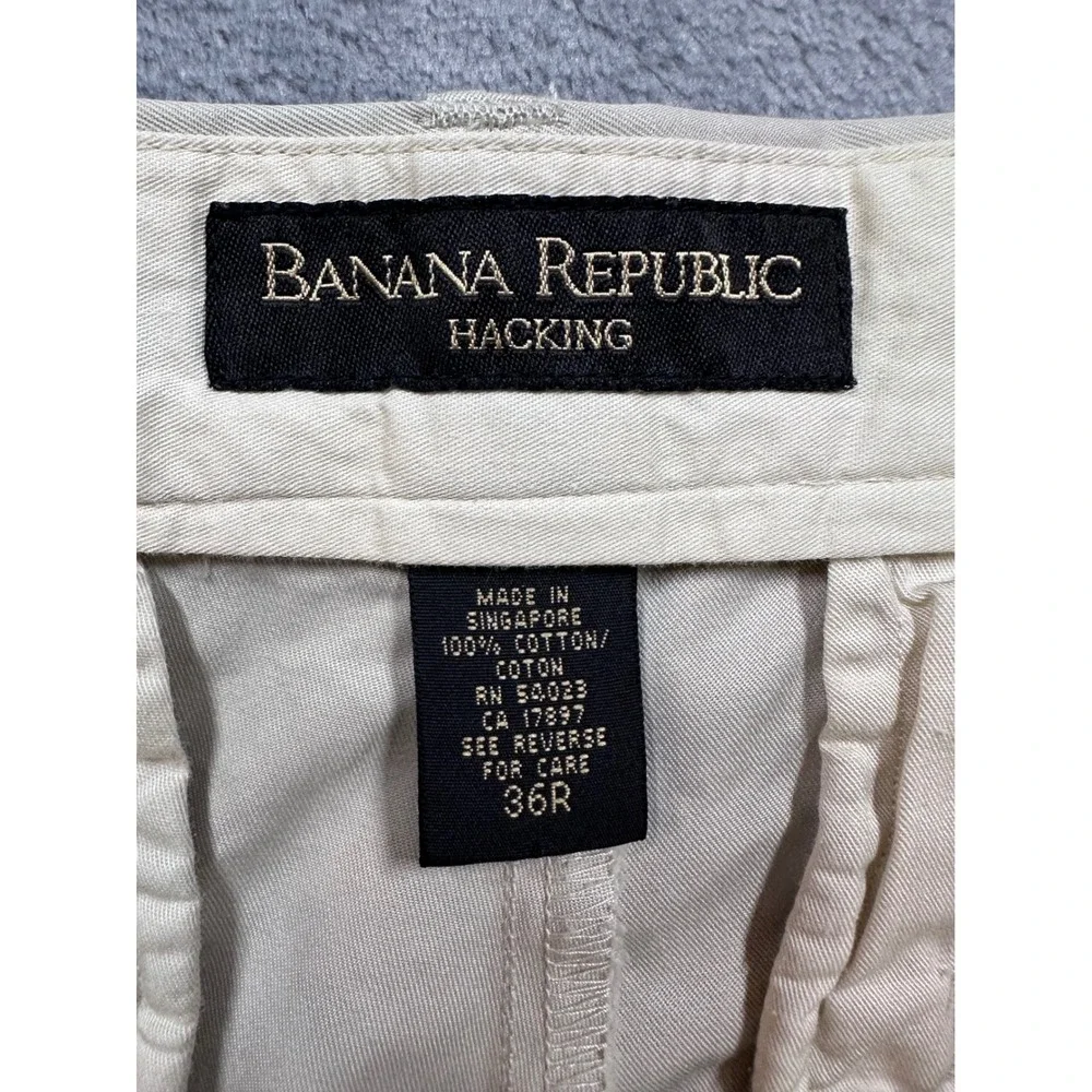 Banana Republic Hacking Chinos Mens 36R Light Khaki Beige 100% Cotton Pants